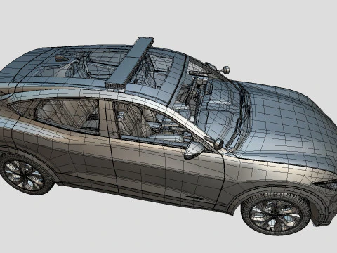 Mustang Mach-E police SUV midpoly 3D Model