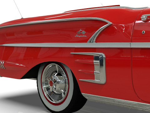 Chevrolet Impala Convertible 1958 3D Model