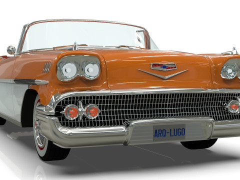 Chevrolet Belair Convertible 1958 Modelo 3D