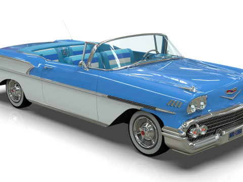 Chevrolet Belair Convertible 1958 Modelo 3D