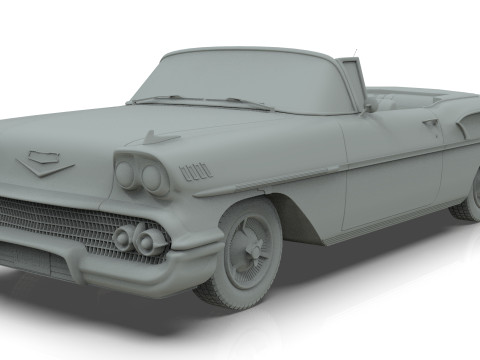 Chevrolet Belair Convertible 1958 Modelo 3D