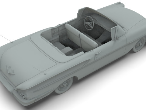 Chevrolet Belair Convertible 1958 Modelo 3D