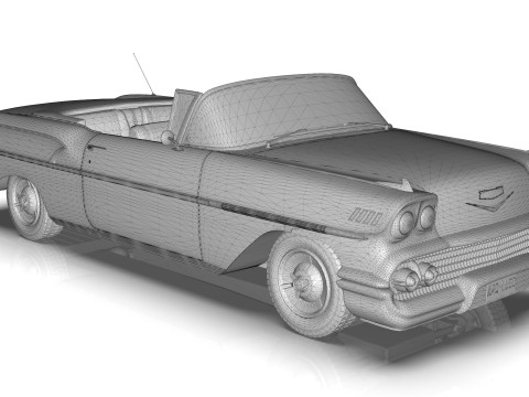 Chevrolet Belair Convertible 1958 Modelo 3D