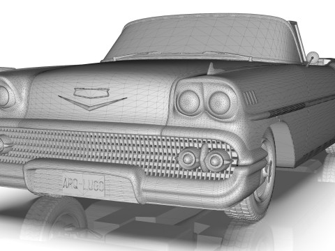 Chevrolet Belair Convertible 1958 Modelo 3D
