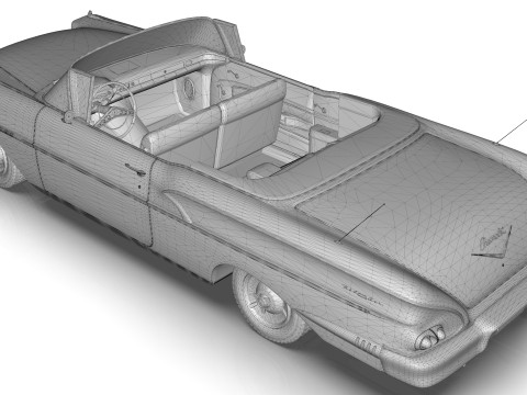 Chevrolet Belair Convertible 1958 Modelo 3D