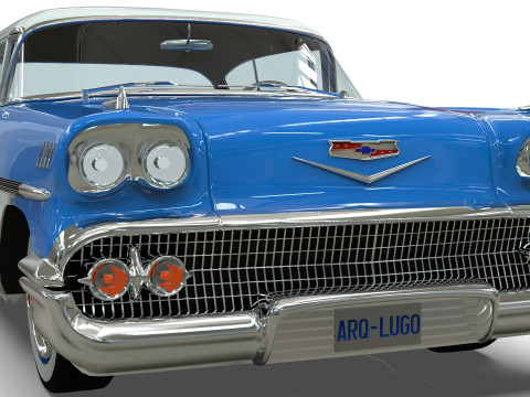 Chevrolet Belair Sport Coupe 2 doors 1958 3D Model