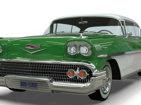 Chevrolet Belair Sport Coupe 2 doors 1958 3D Model