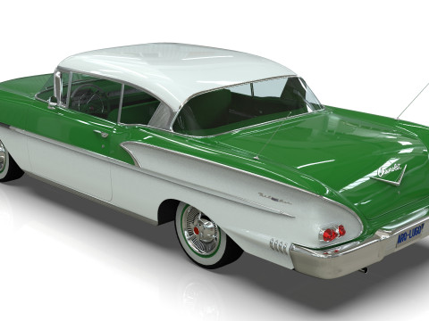 Chevrolet Belair Sport Coupe 2 doors 1958 3D Model