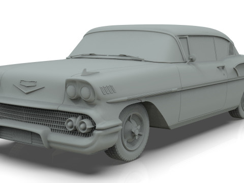 Chevrolet Belair Sport Coupe 2 doors 1958 3D Model