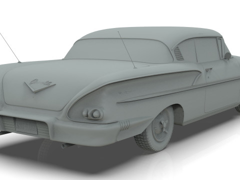 Chevrolet Belair Sport Coupe 2 doors 1958 3D Model