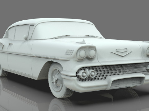 Chevrolet Belair Sport Coupe 2 doors 1958 3D Model