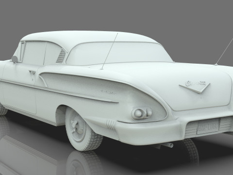 Chevrolet Belair Sport Coupe 2 doors 1958 3D Model