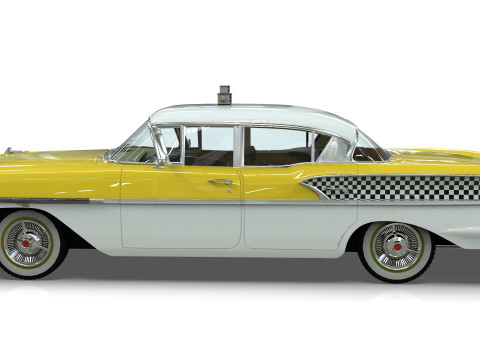 Chevrolet Belair Taxi Yellowcab 1958 3D Model