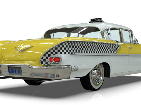 Chevrolet Belair Taxi Yellowcab 1958 3D Model