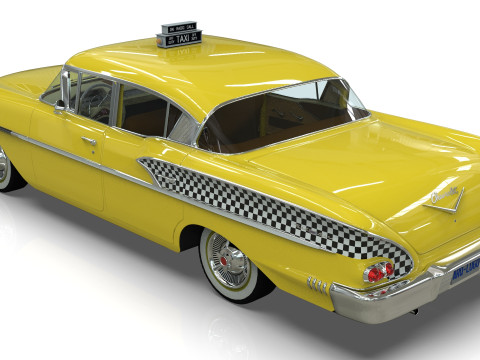 Chevrolet Belair Taxi Yellowcab 1958 3D Model