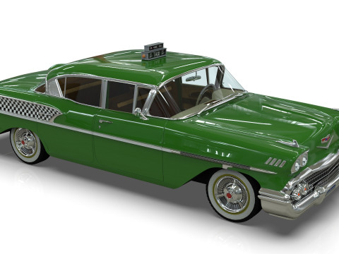 Chevrolet Belair Taxi Yellowcab 1958 3D Model