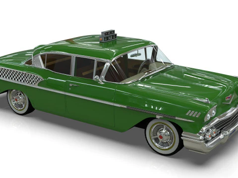 Chevrolet Bel Air Taxi Yellow Cab 1958 р 3D Модель