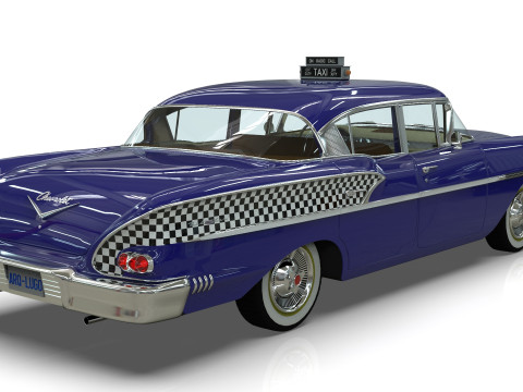 Chevrolet Belair Taxi Yellowcab 1958 3D Model