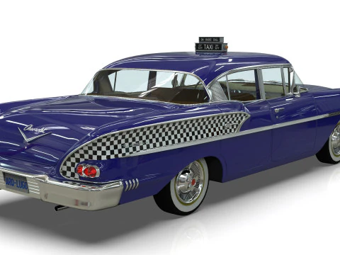 Chevrolet Bel Air Taxi Yellow Cab 1958 р 3D Модель