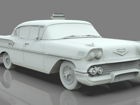 Chevrolet Belair Taxi Yellowcab 1958 3D Model