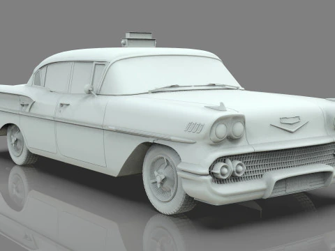Chevrolet Bel Air Taxi Yellow Cab 1958 р 3D Модель