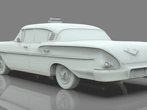 Chevrolet Belair Taxi Yellowcab 1958 3D Model