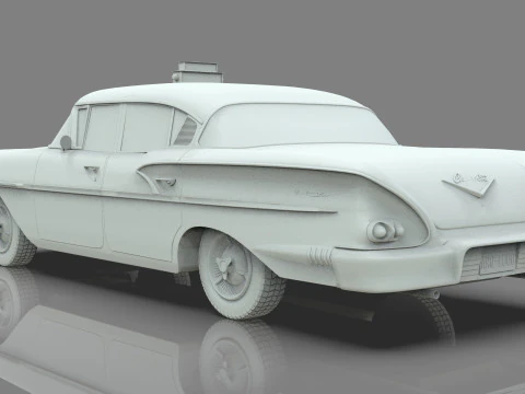 Chevrolet Bel Air Taxi Yellow Cab 1958 р 3D Модель