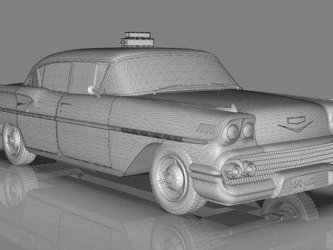 Chevrolet Belair Taxi Yellowcab 1958 3D Model