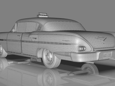 Chevrolet Belair Taxi Yellowcab 1958 3D Model
