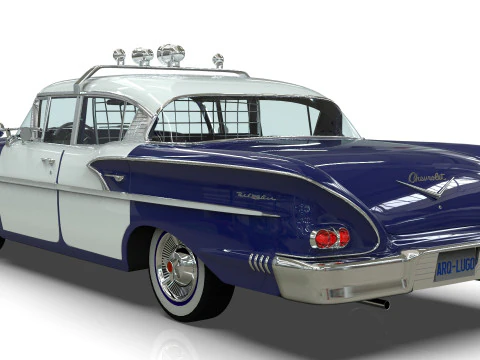 Chevrolet Belair Police 1958 Low-poly 3D Модель