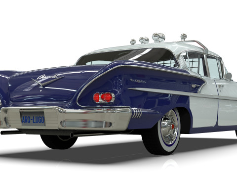 Chevrolet Belair Police 1958 Low-poly 3D Model