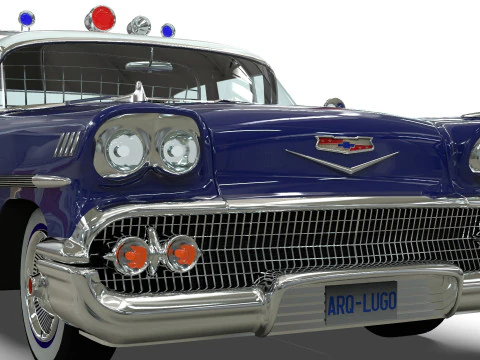 Chevrolet Belair Police 1958 Low-poly 3D Модель