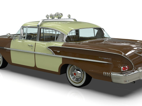 Chevrolet Belair Police 1958 Low-poly 3D Model