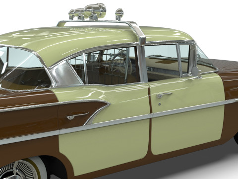 Chevrolet Belair Police 1958 Low-poly 3D Model
