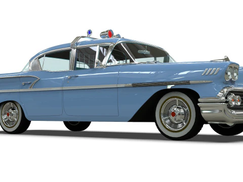 Chevrolet Belair Police 1958 Low-poly 3D Модель