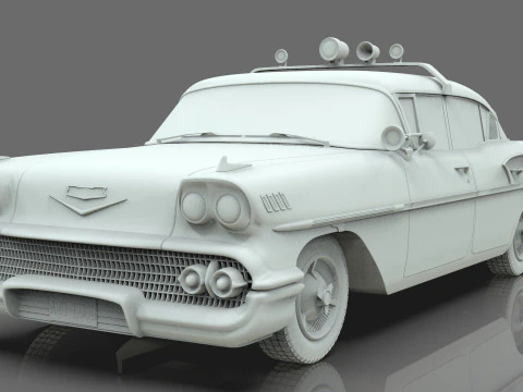 Chevrolet Belair Police 1958 Low-poly 3D Модель