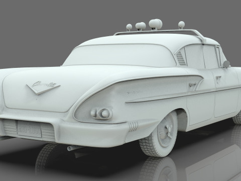 Chevrolet Belair Police 1958 Low-poly 3D Model