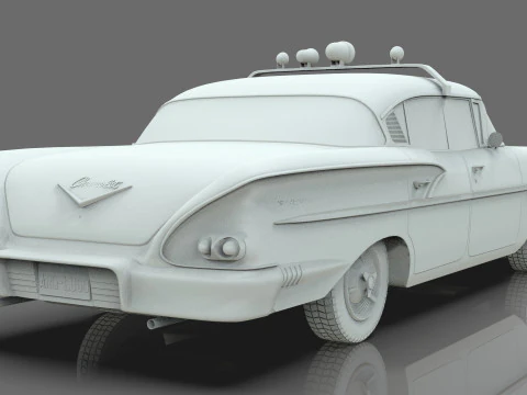 Chevrolet Belair Police 1958 Low-poly 3D Модель