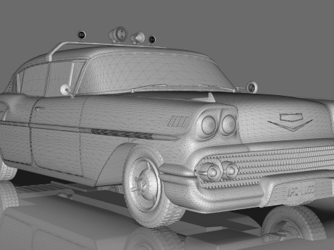 Chevrolet Belair Police 1958 Low-poly 3D Model