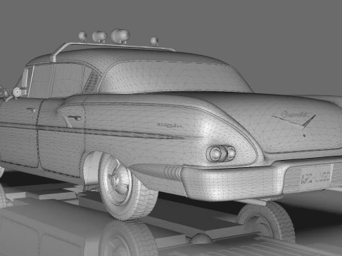 Chevrolet Belair Police 1958 Low-poly 3D Модель