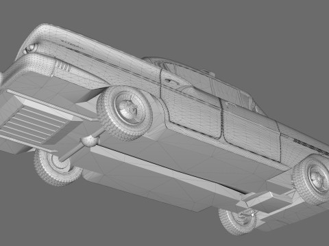 Chevrolet Belair Police 1958 Low-poly 3D Model