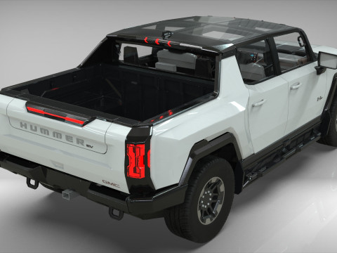 GMC HUMMER EV 2021 Electric truck Low-poly 3D मॉडल