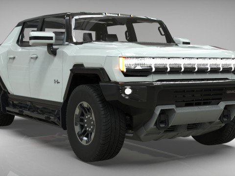 GMC HUMMER EV 2021 Electric truck Low-poly 3D मॉडल