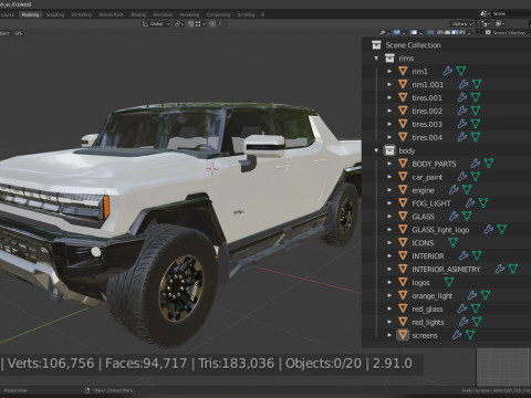 GMC HUMMER EV 2021 Electric truck Low-poly 3D मॉडल