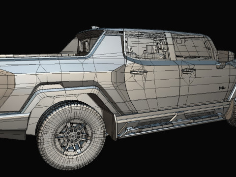 GMC HUMMER EV 2021 Electric truck Low-poly 3D मॉडल