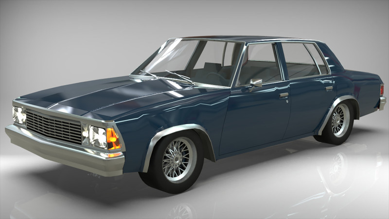 Chevrolet Malibu 1981 Low-poly 3D 모델 .c4d .max .obj .3ds .fbx .stl .blend 