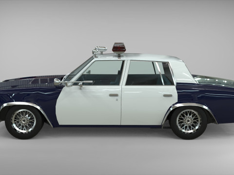 Chevrolet Malibu 1981 Police car Low-poly 3D 모델
