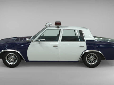 Chevrolet Malibu 1981 Police car Low-poly 3D Model
