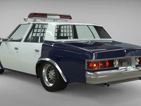 Chevrolet Malibu 1981 Police car Low-poly 3D Model