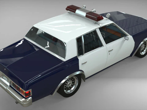 Chevrolet Malibu 1981 Police car Low-poly 3D Model